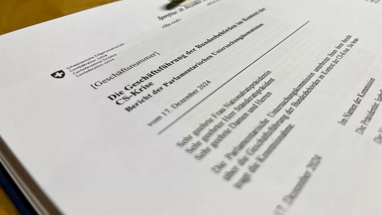 CS-Krise: Untersuchungskommission legt Bericht vor