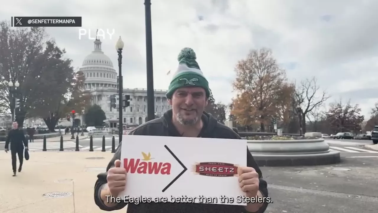 Fetterman Wears Eagles Hat, Declares Wawa Superior to Sheetz After Steelers Loss