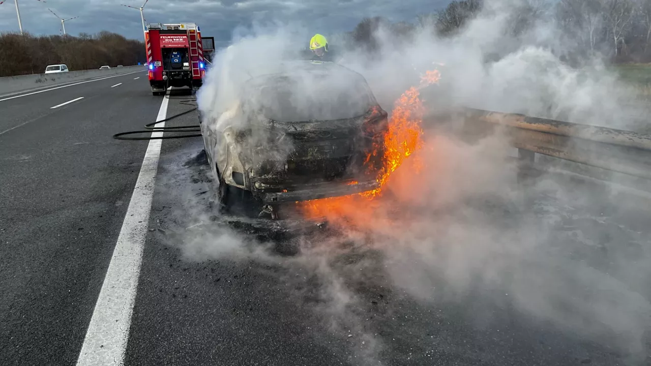 Fahrzeug brannte mitten auf der Autobahn völlig aus: Lenker unverletzt