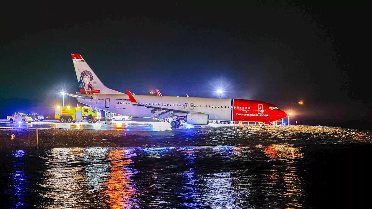 Beinahe-Katastrophe in Norwegen: Passagierjet schlittert über Landebahn und stürzt fast ins Meer