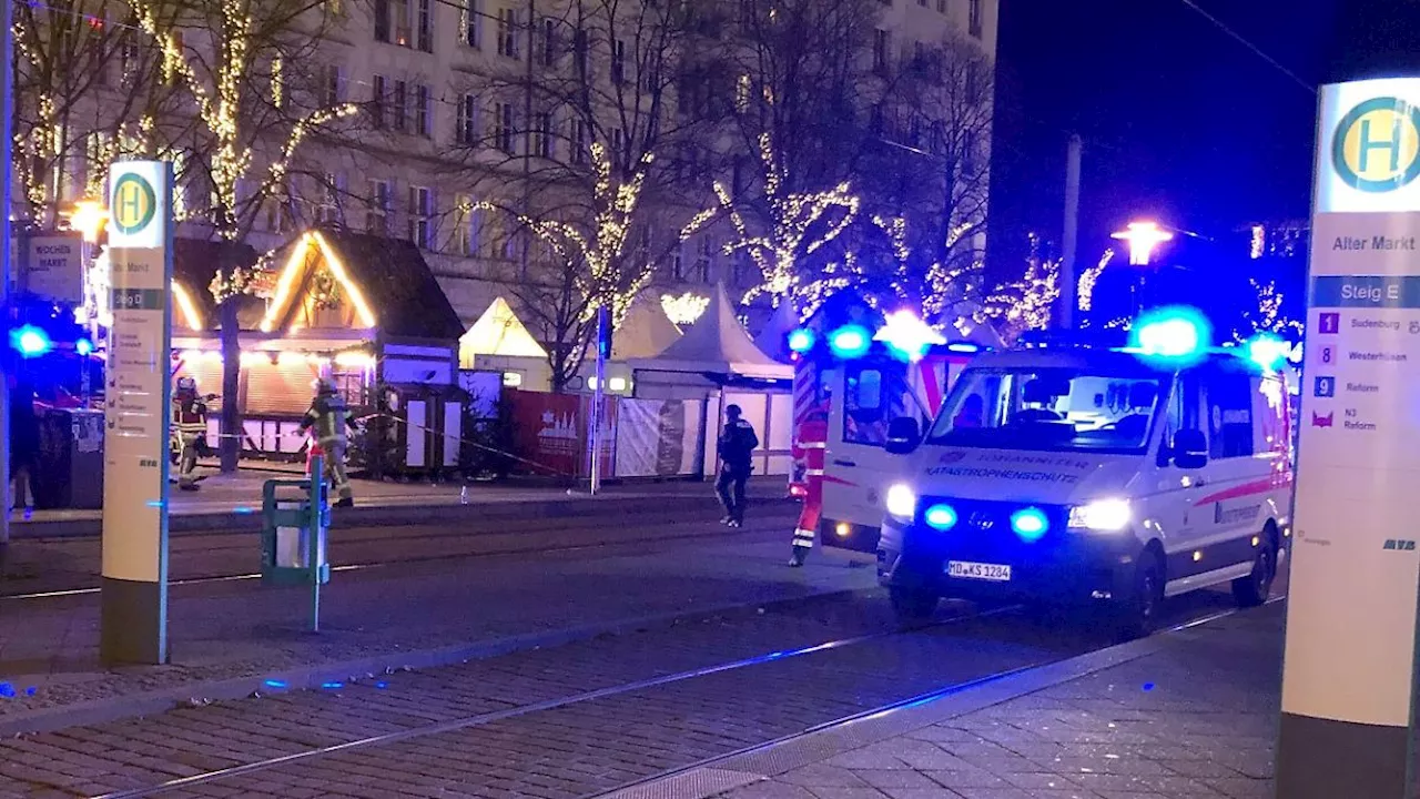 Regierung spricht von Anschlag: Auto fährt in Menschenmenge auf Magdeburger Weihnachtsmarkt