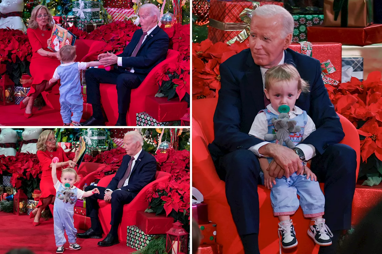 Bold toddler steals show as Bidens visit Children's National Hospital to share Christmas spirit