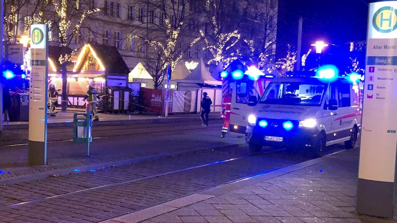 Offenbar Anschlag: Auto fährt in Menschenmenge auf Magdeburger Weihnachtsmarkt