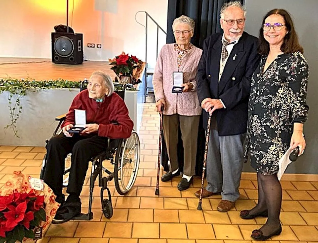 Sainte-Colombe-en-Bruilhois : trois centenaires fêtés