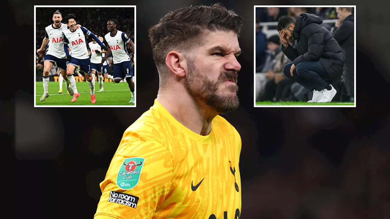 Forster's howler gifts United late fightback but Spurs still cruise to semis