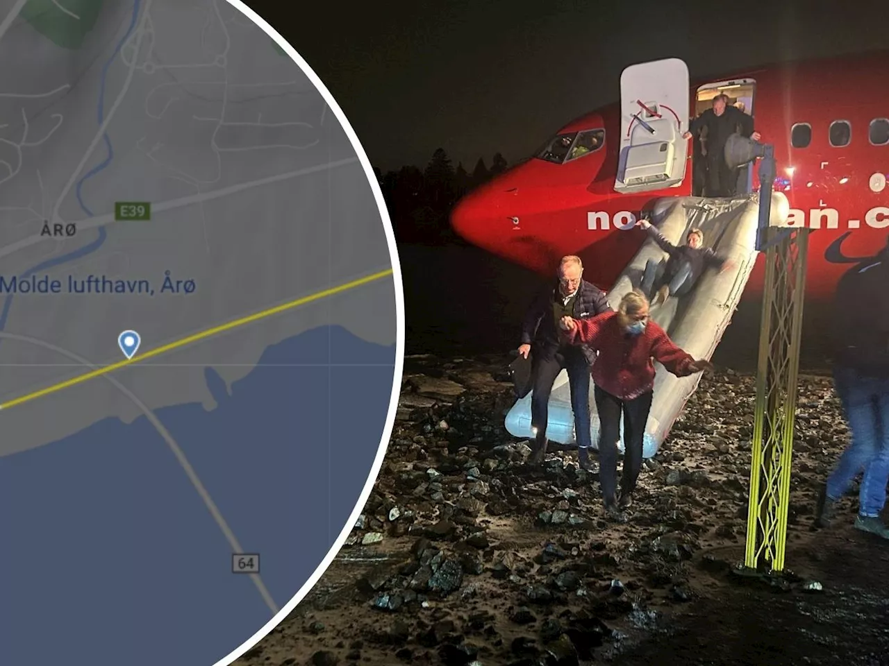 Turbulente Landung in Molde: Passagierflugzeug stoppt Meter vom Meer