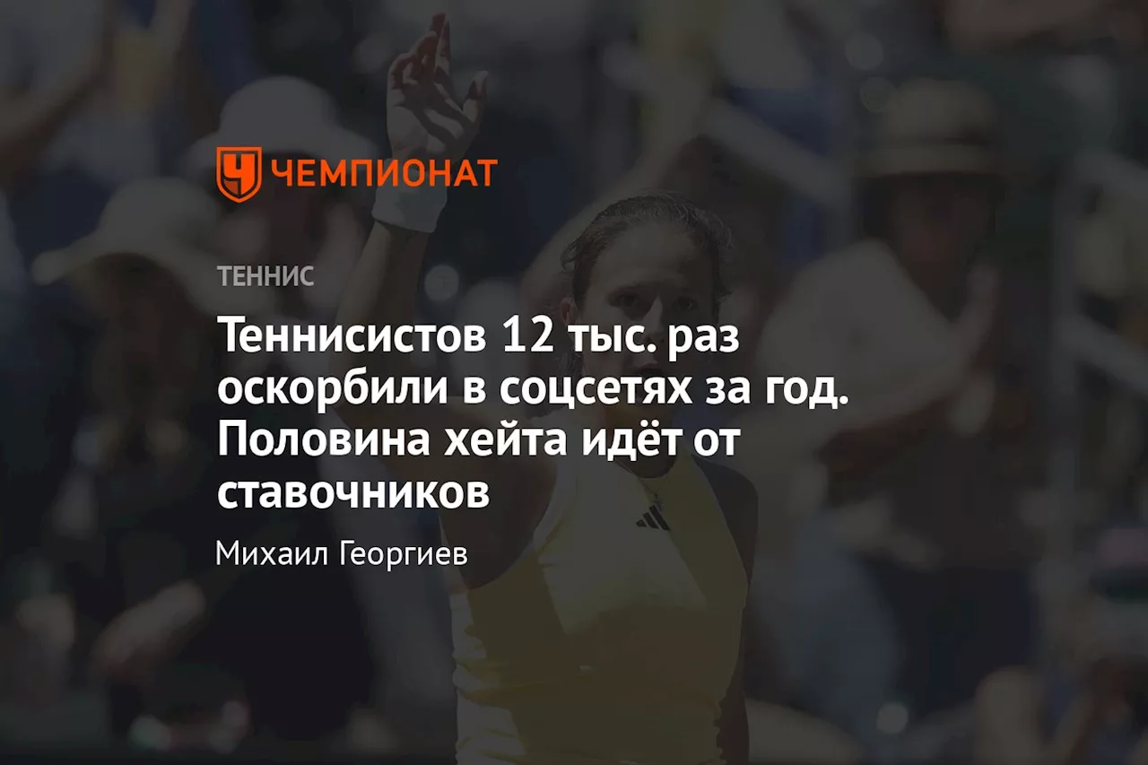 Теннисистов 12 тыс. раз оскорбили в соцсетях за год. Половина хейта идёт от ставочников