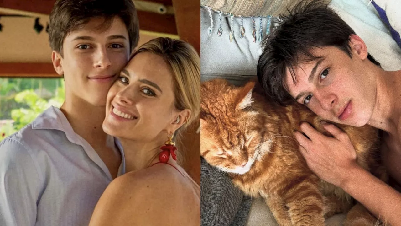 Carolina Dieckmann mostra filho caçula com pet: “Dupla de gatos”