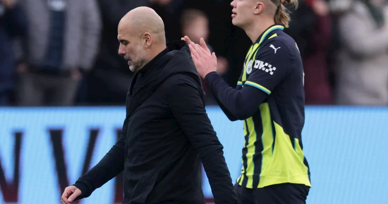 La mala racha de Erling Haaland y Pep Guardiola en el Manchester City