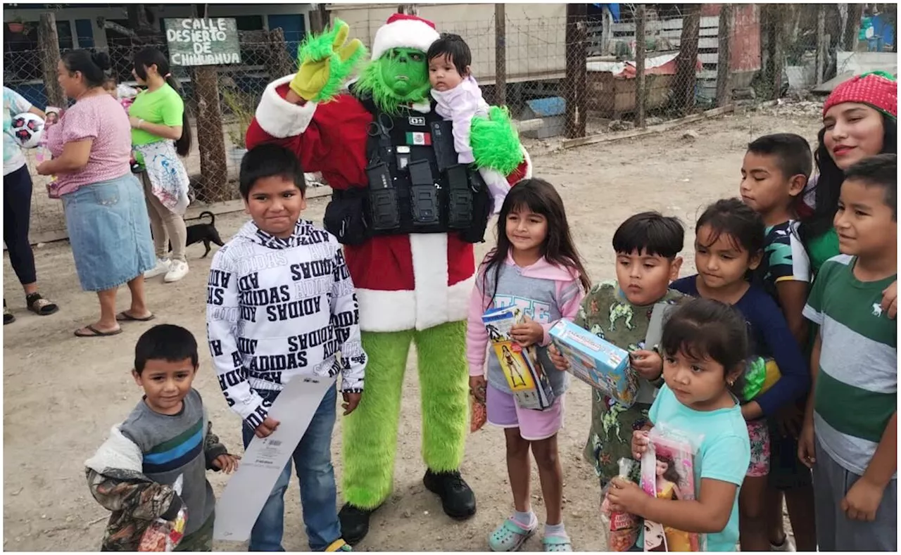 Navidad en Tamaulipas: elementos de la Guardia Estatal regalan juguetes y dulces; más de 500 niños felices