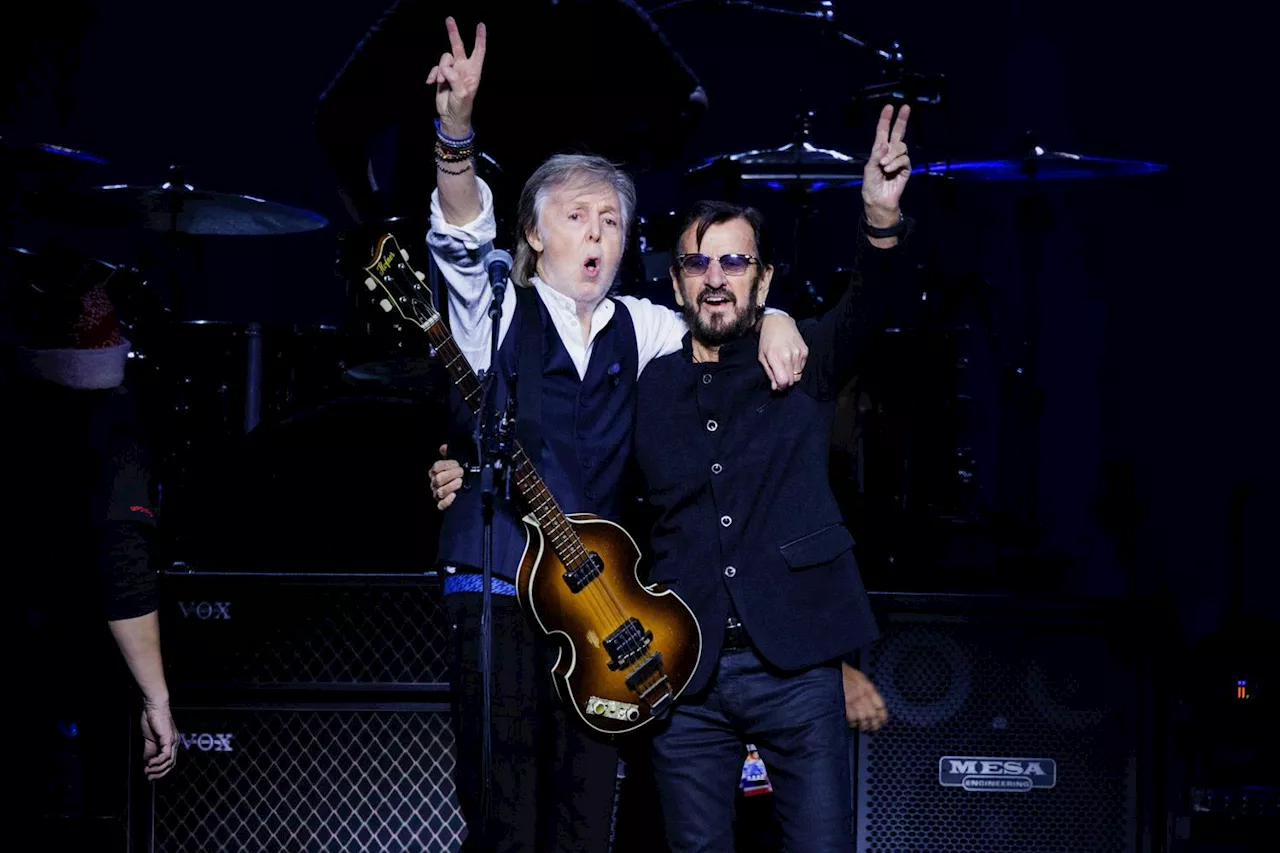 Paul McCartney and Ringo Starr have Beatles reunion as singer's tour wraps in London