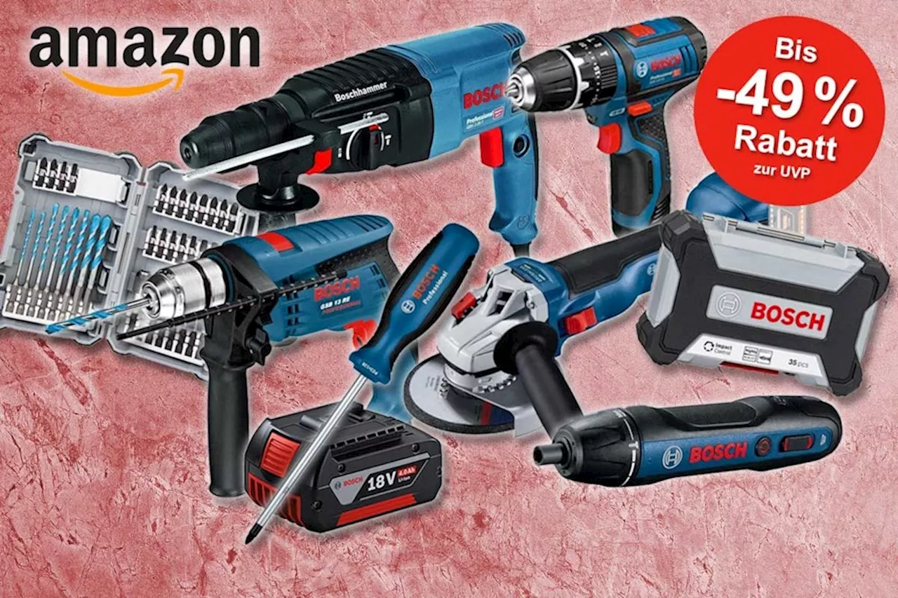 Mega Bosch Professional Amazon Angebote im Werkzeug Sale: Akkuschrauber, Bohrmaschine und mehr mit bis zu 49%