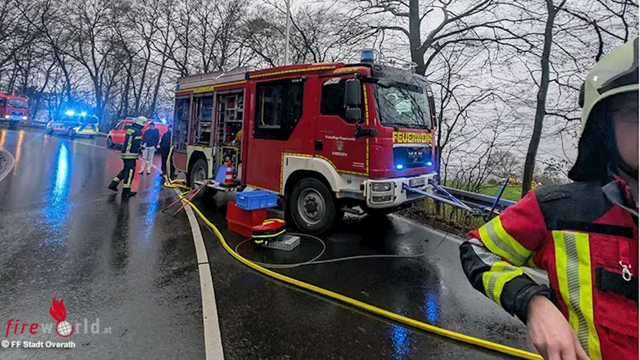 D: Fünf Verletzte und aufwendige Rettungsaktion nach schwerem Autounfall bei Overath