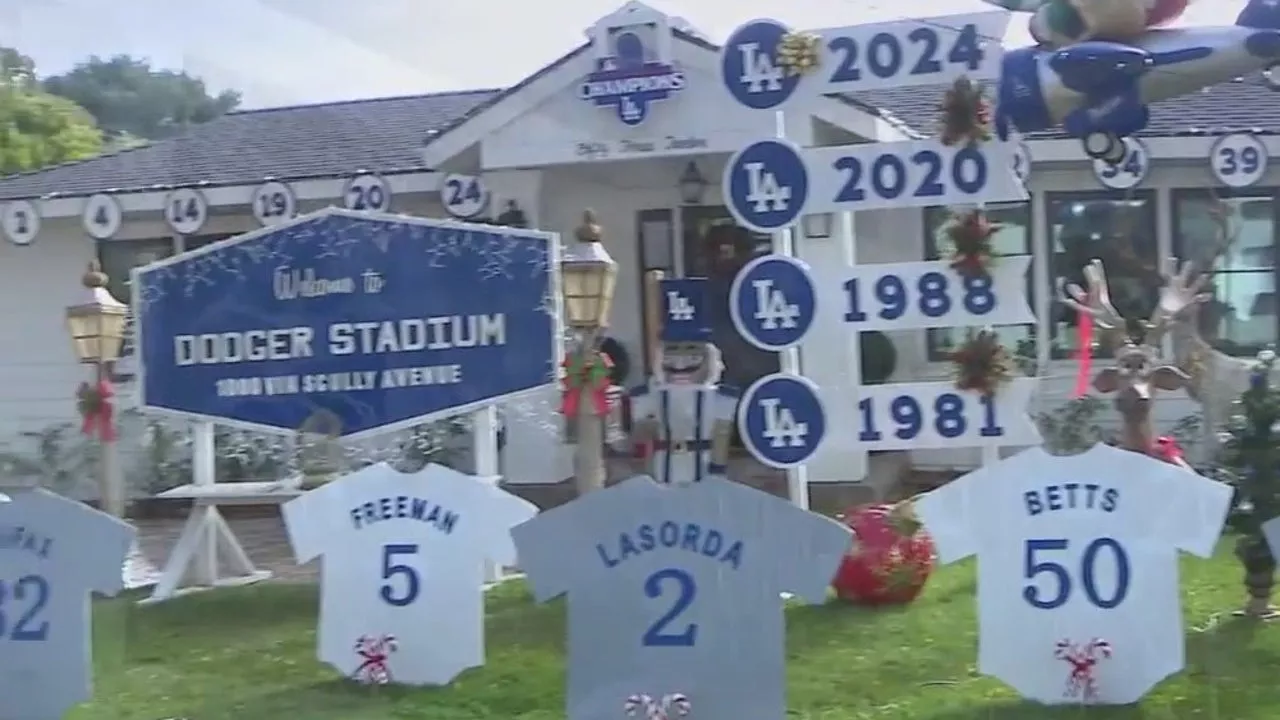 Torrance home shows off massive Dodgers-themed Christmas display