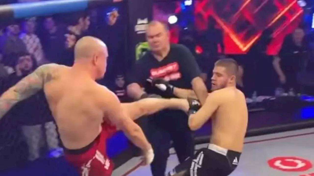 Just wait a minute and then go! Chaos as MMA fighters explode before the bell