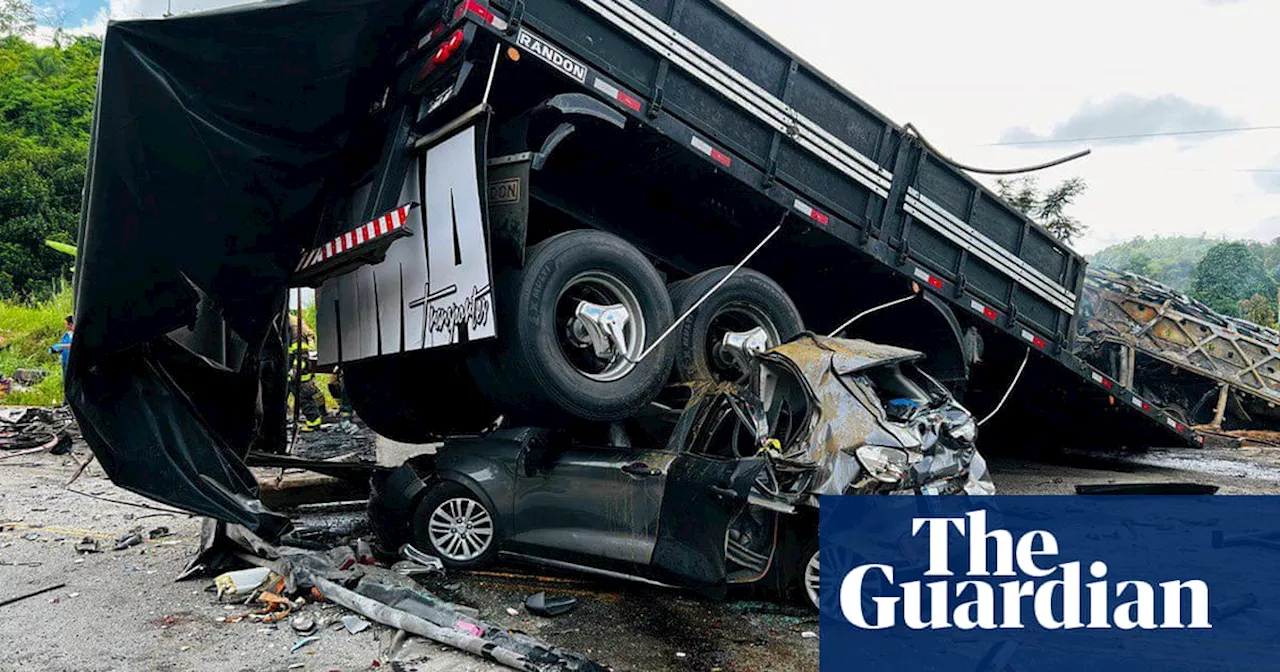 At least 22 people killed as bus and truck collide in Brazil