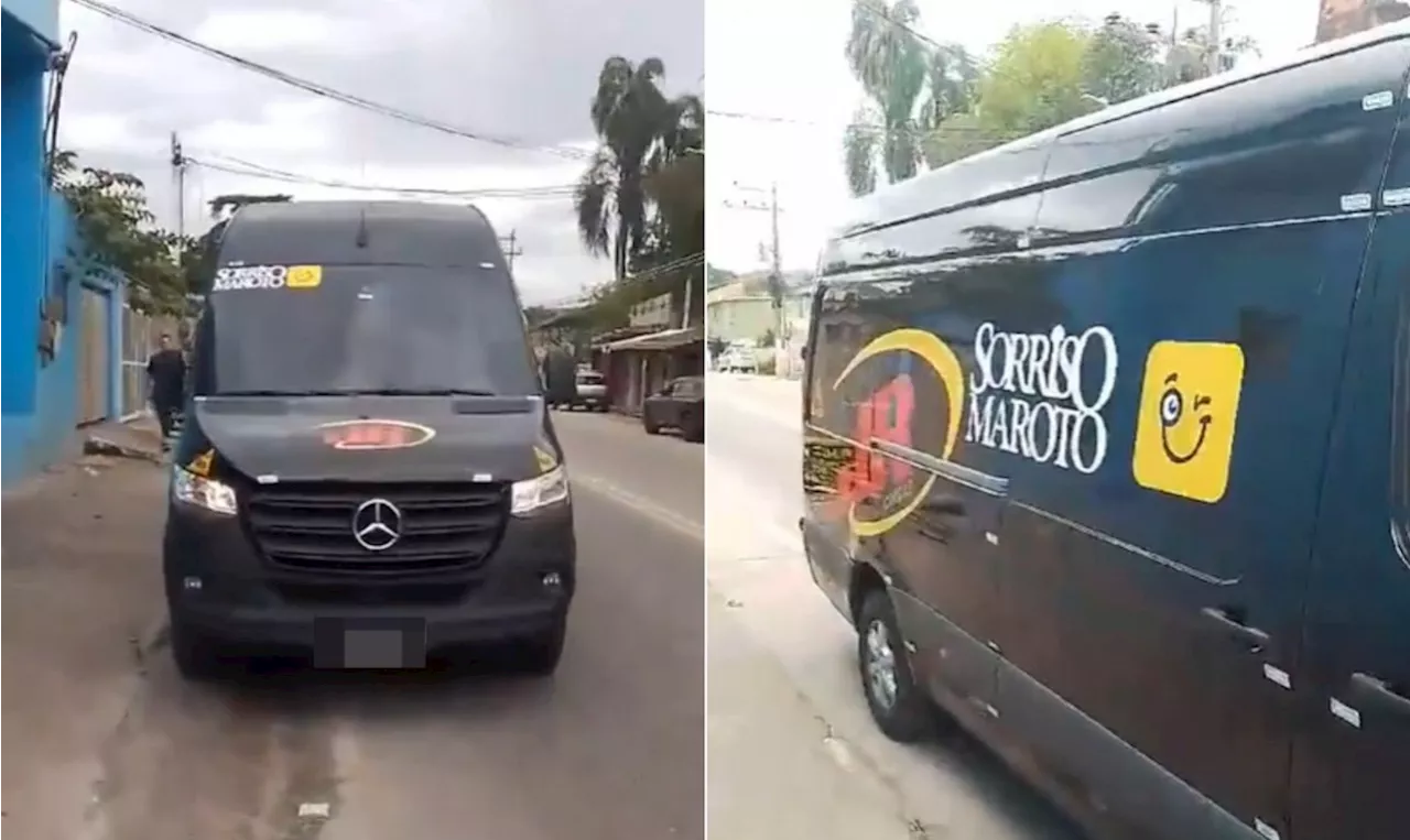 Van do grupo Sorriso Maroto foi roubada e abandonada em Belford Roxo neste sábado; vídeo