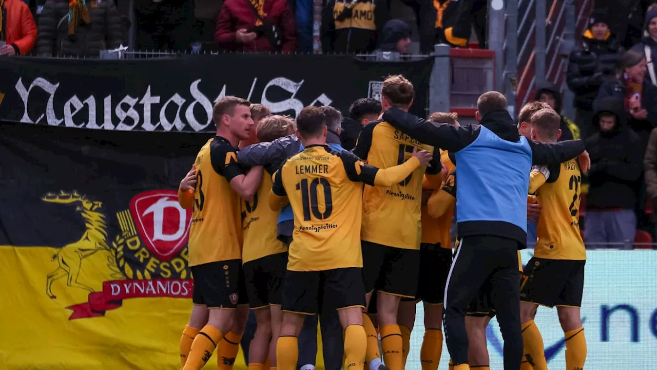 Klarer Sieg in Unterhaching: Dynamo Dresden ist Herbstmeister