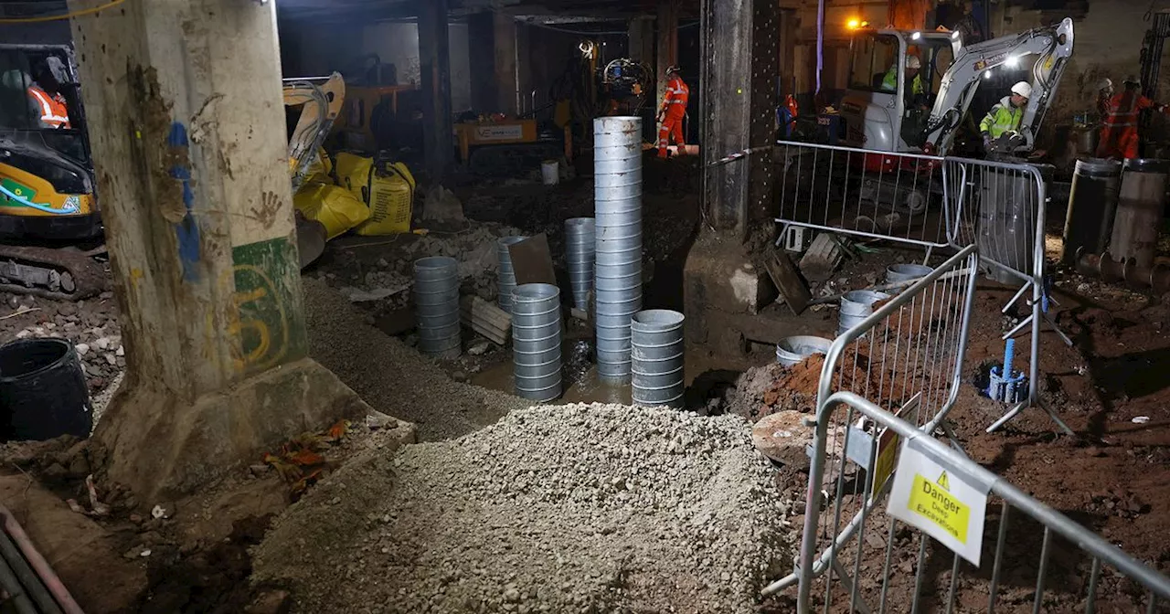 Inside the old Debenhams building site on Market Street