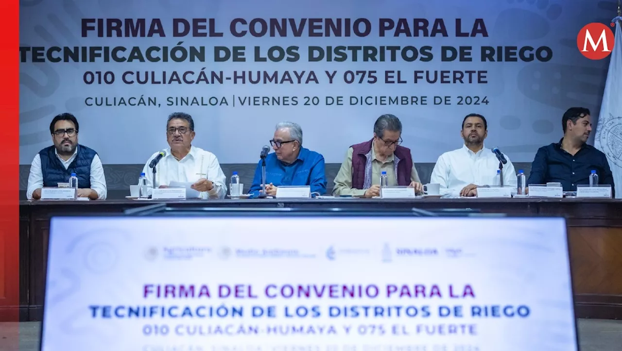 Rubén Rocha firma convenio con Conagua para tecnificación de distritos de riego