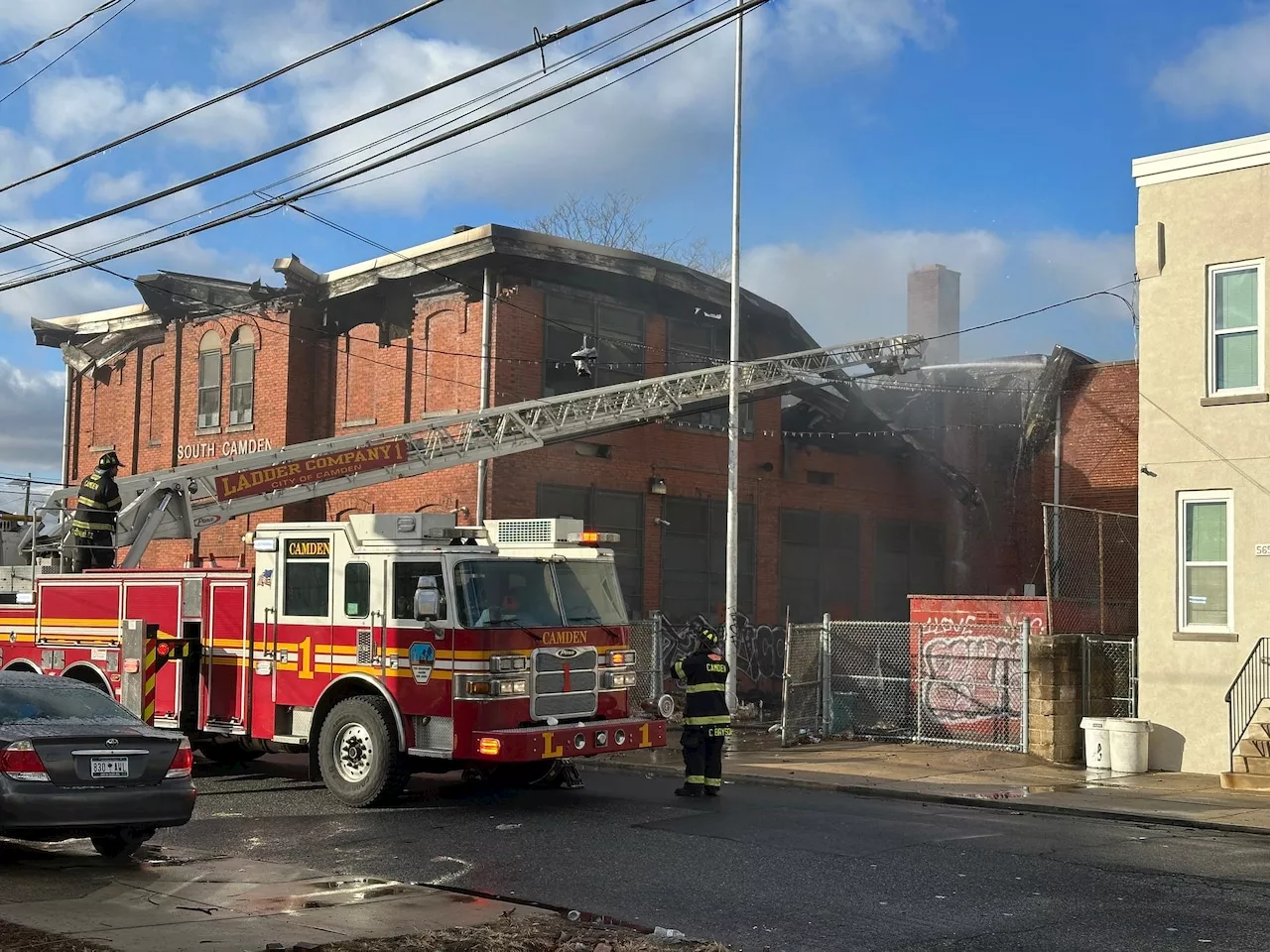 Shuttered N.J. school building partially collapses after fire, officials say