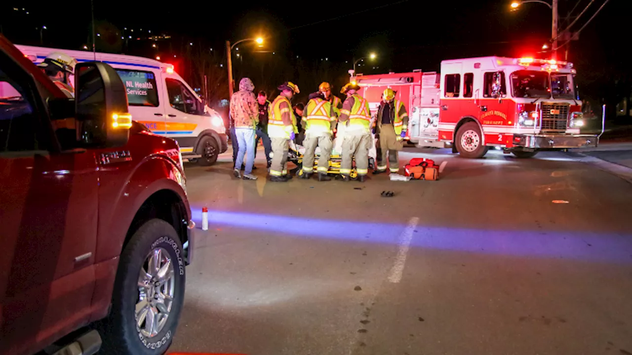 Downtown collision sends pedestrian to hospital