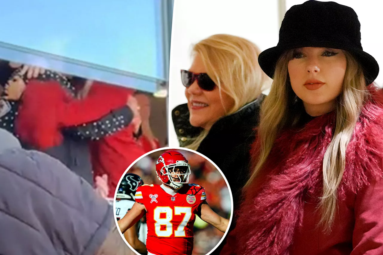 Taylor Swift shares group hug with mom, Andrea, and Donna Kelce after Kansas City Chiefs' record-matching win