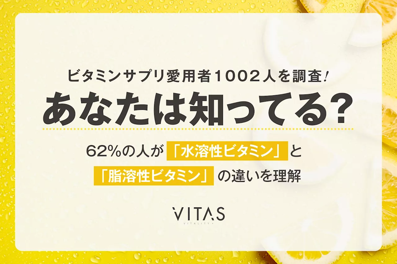 【調査】ビタミンサプリ愛用者の 62％ が知ってる「違い」とは？