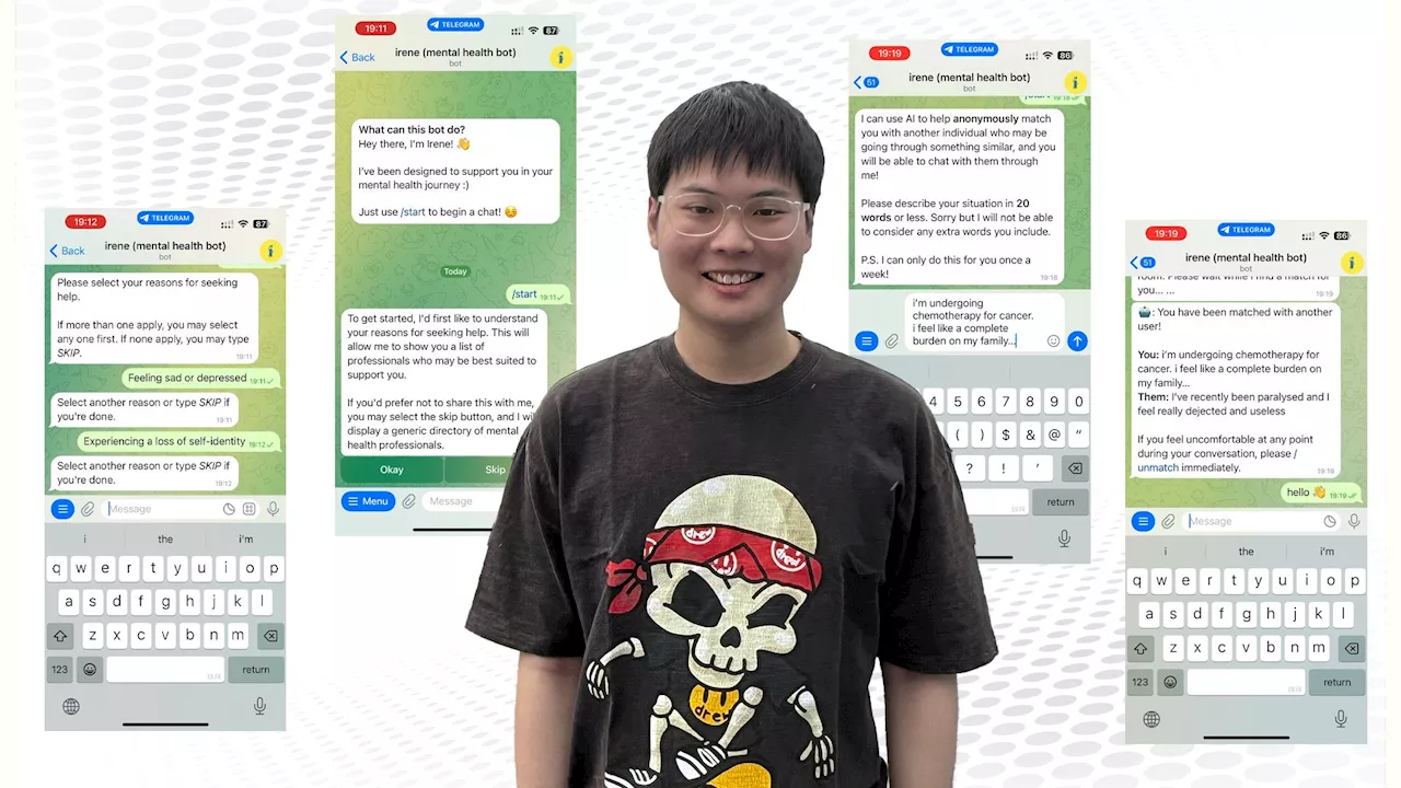 Singaporean youth creates Telegram bot to help others in mental health journey