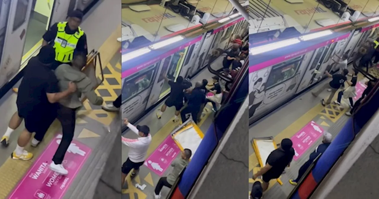 [VIDEO] Penyokong Bola Sepak Malaysia Merusuh, Bergaduh Di Stesen LRT Bandar Tasik Selatan