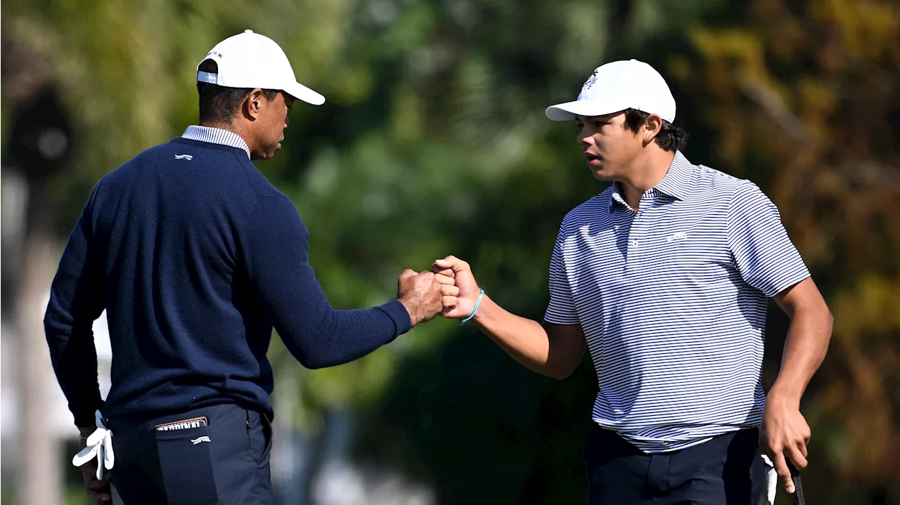 Woods, son Charlie share lead at PNC Championship