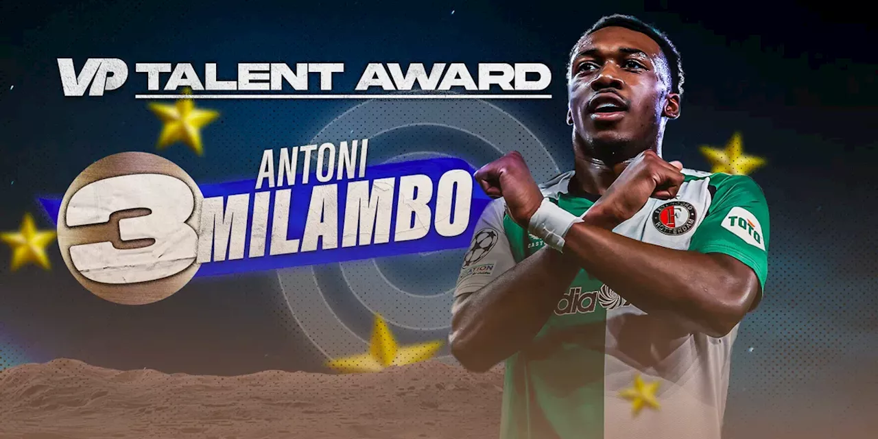 VP Talent Award 2024: complete Milambo pakt brons na Feyenoord-doorbraak