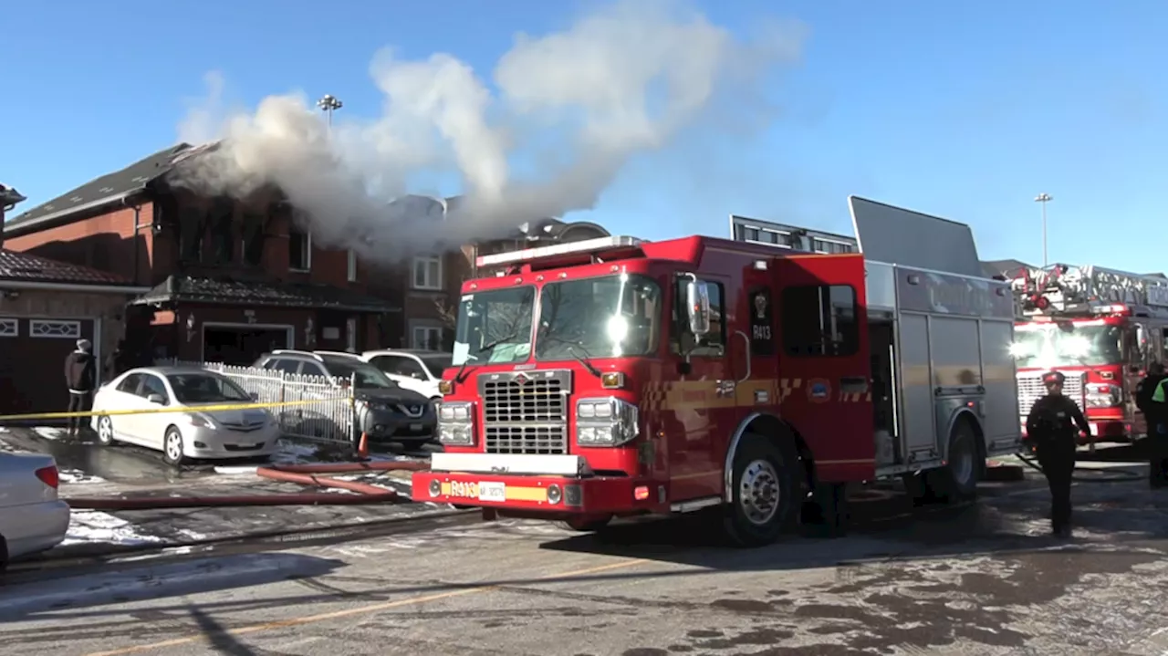 Four people taken to hospital, 1 critical after house fire in Etobicoke: paramedics