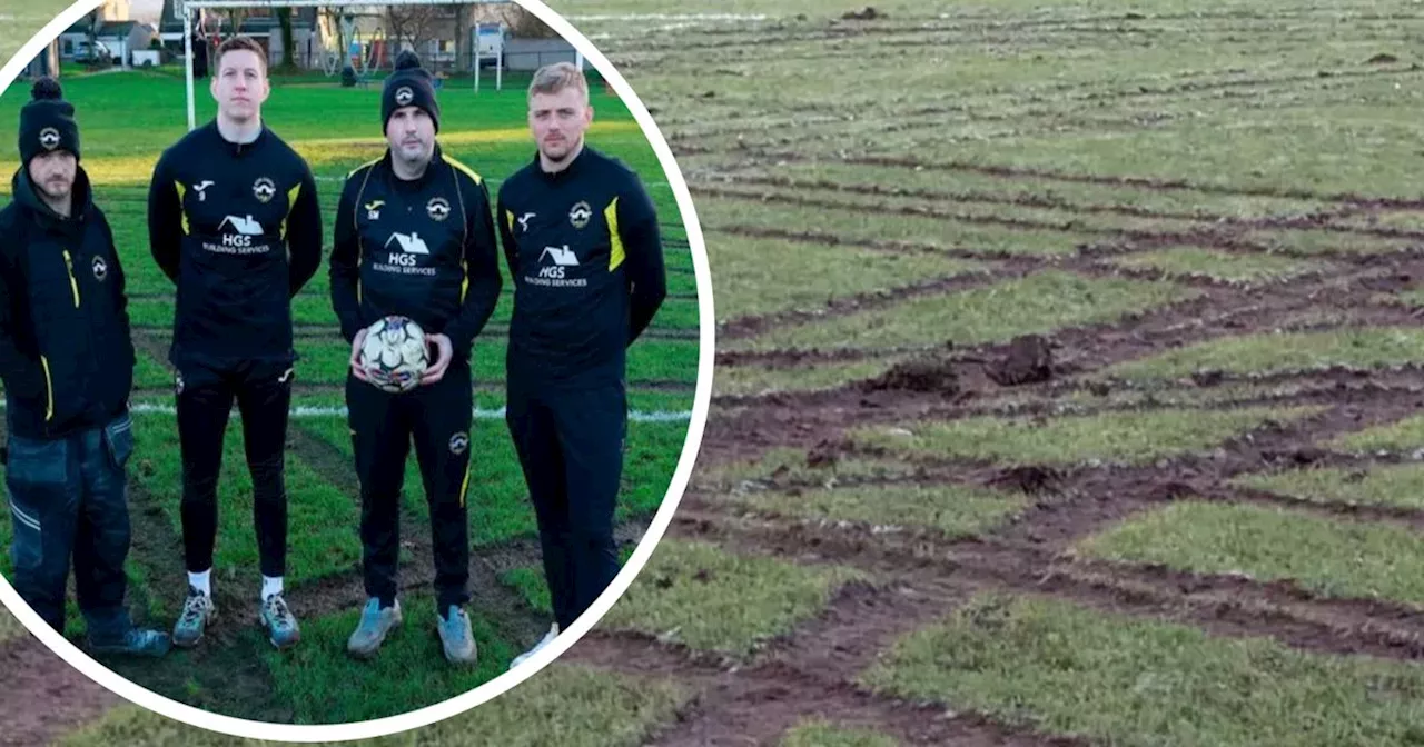 Scots footie club's future in doubt as thugs drive over pitch in vandalism spree