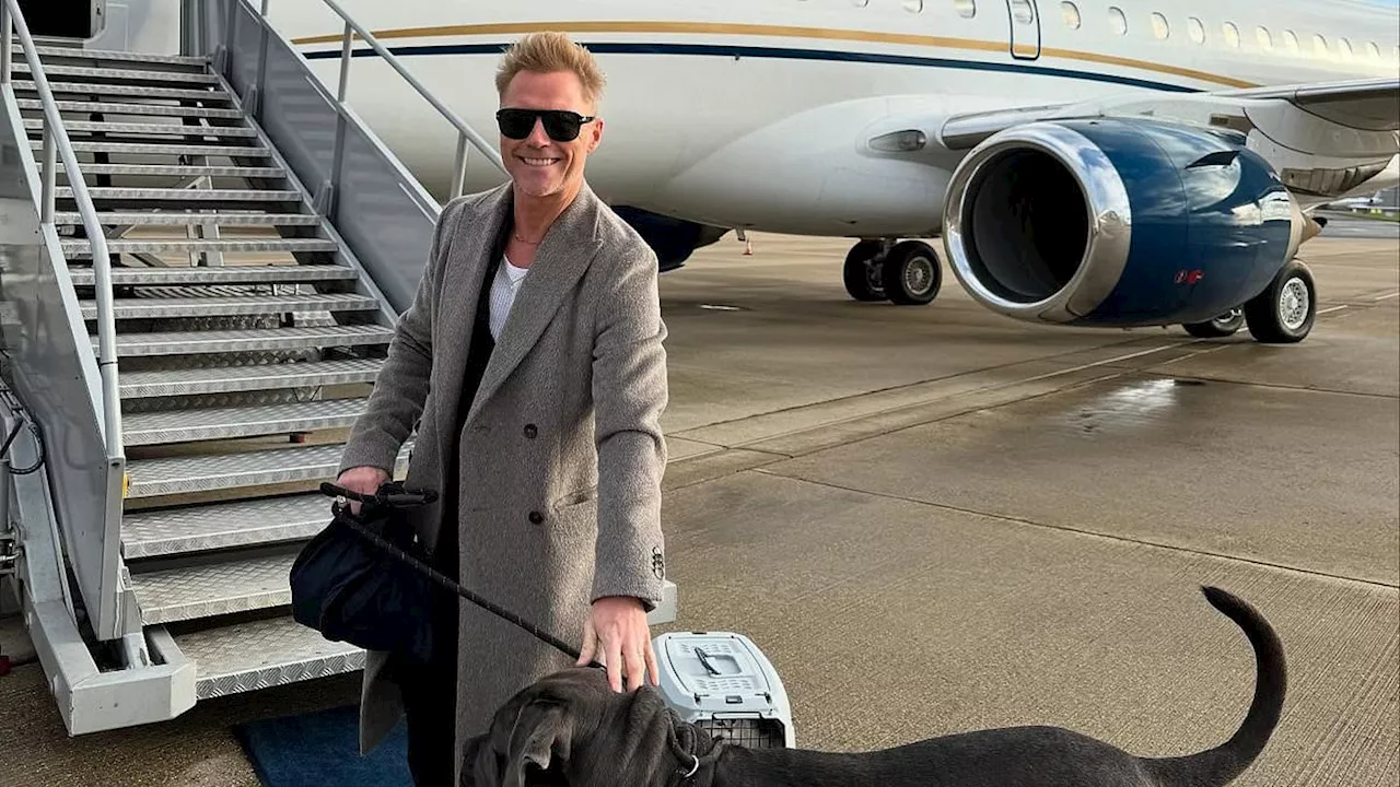 Ronan Keating and wife Storm fly their dog and cat home for Christmas in a pet-dedicated private jet...