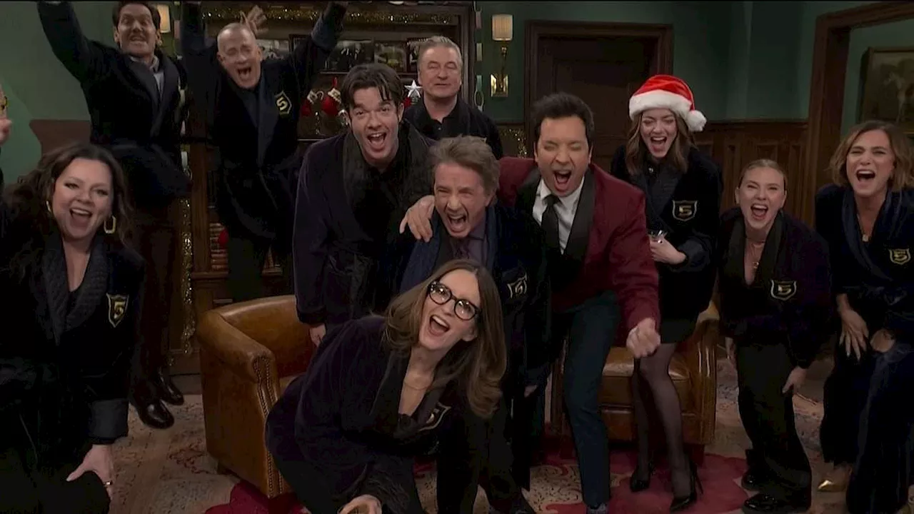 SNL rolls out star power for Christmas as Tom Hanks, Scarlett Johansson, Emma Stone and Tina Fey...