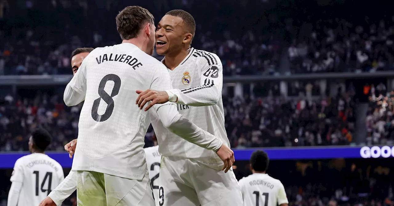 Il Real Madrid passeggia sul Siviglia (4-2) e chiude il 2024 davanti al Barça. Gol di Mbappé, Valverde, Rodrygo e Brahim