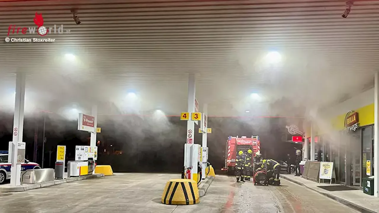 Oö: Brandalarm an Tankstelle in Tiefgraben durch Auslösung des Einbruchsalarms