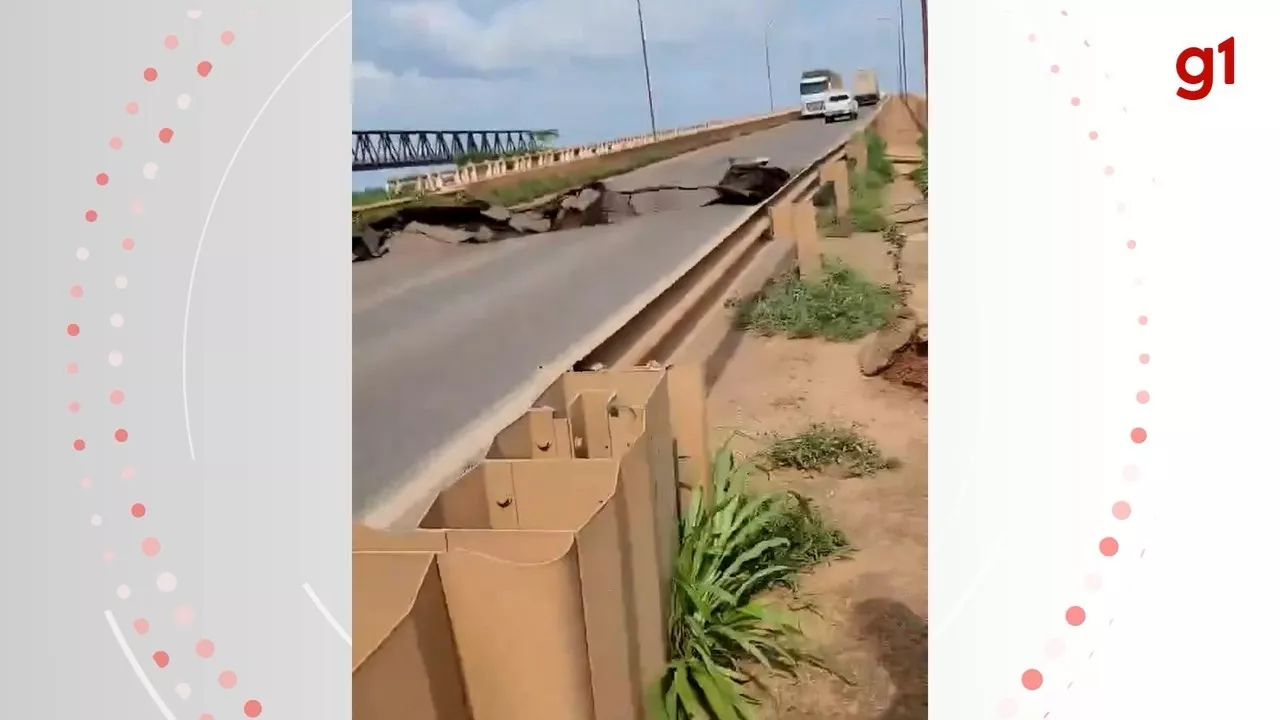 Vereador flagra momento em que asfalto racha e ponte desaba entre o Tocantins e o Maranhão; VÍDEO