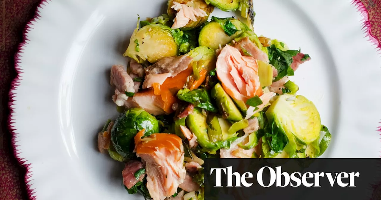 Nigel Slater’s recipes for salmon and sprouts, and chocolate ginger sundae