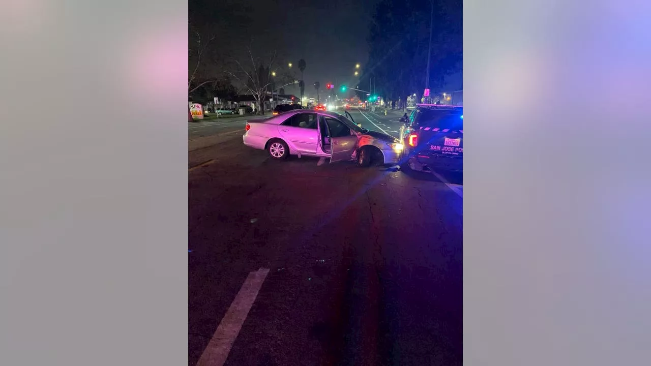 San Jose police officers hit by alleged drunk driver while in patrol cars