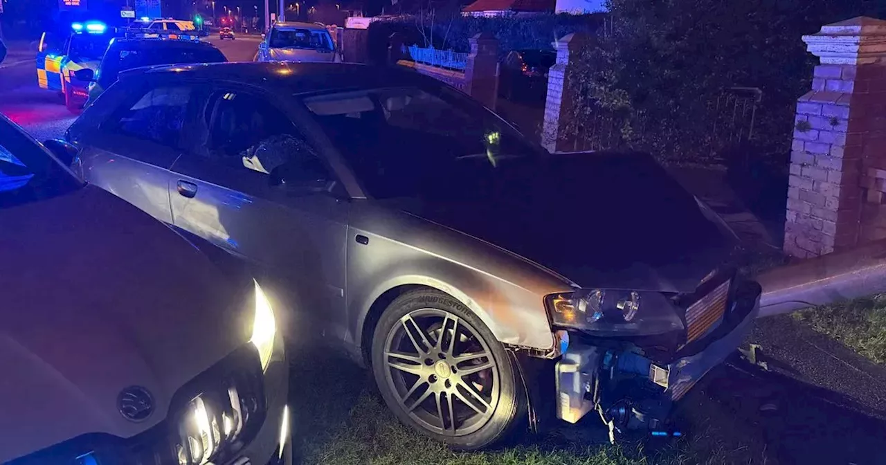 'High speed' drink driver leads police on chase before crashing into lamppost