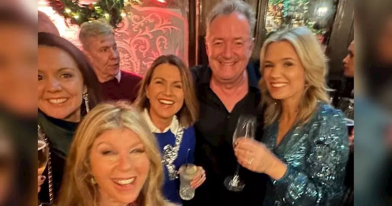 Piers Morgan reunites with Kate Garraway and Susanna Reid at Christmas party