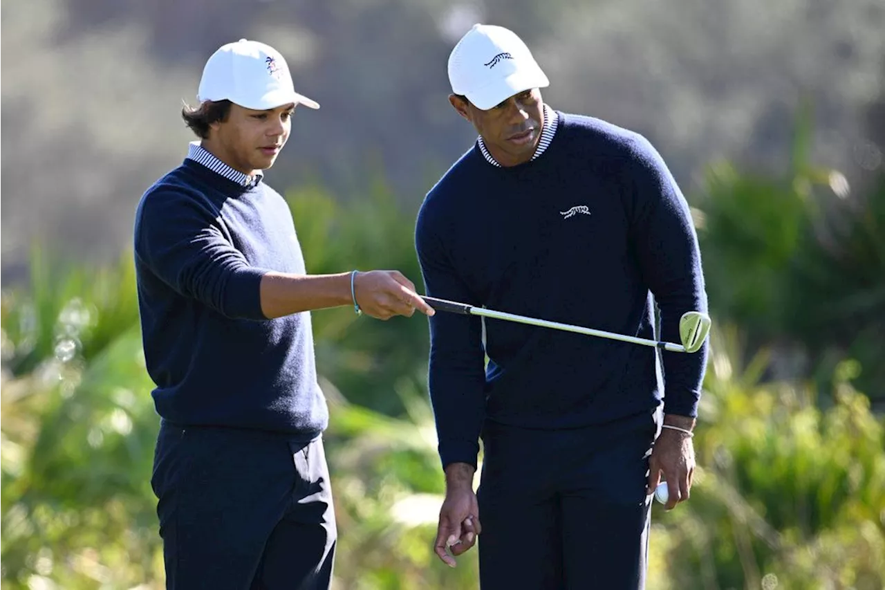 Tiger Woods and son Charlie share lead at PNC Championship