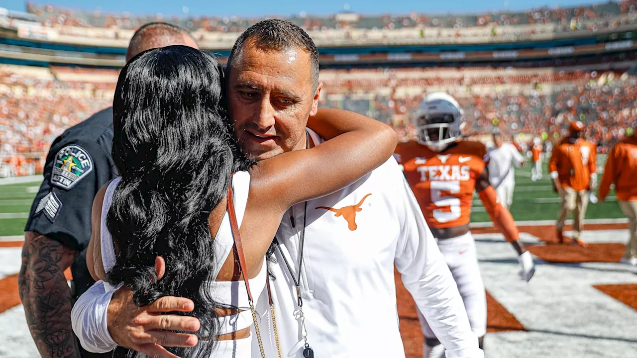 Steve Sarkisian, wife Loreal, share special moment after Texas defeats Clemson in CFP