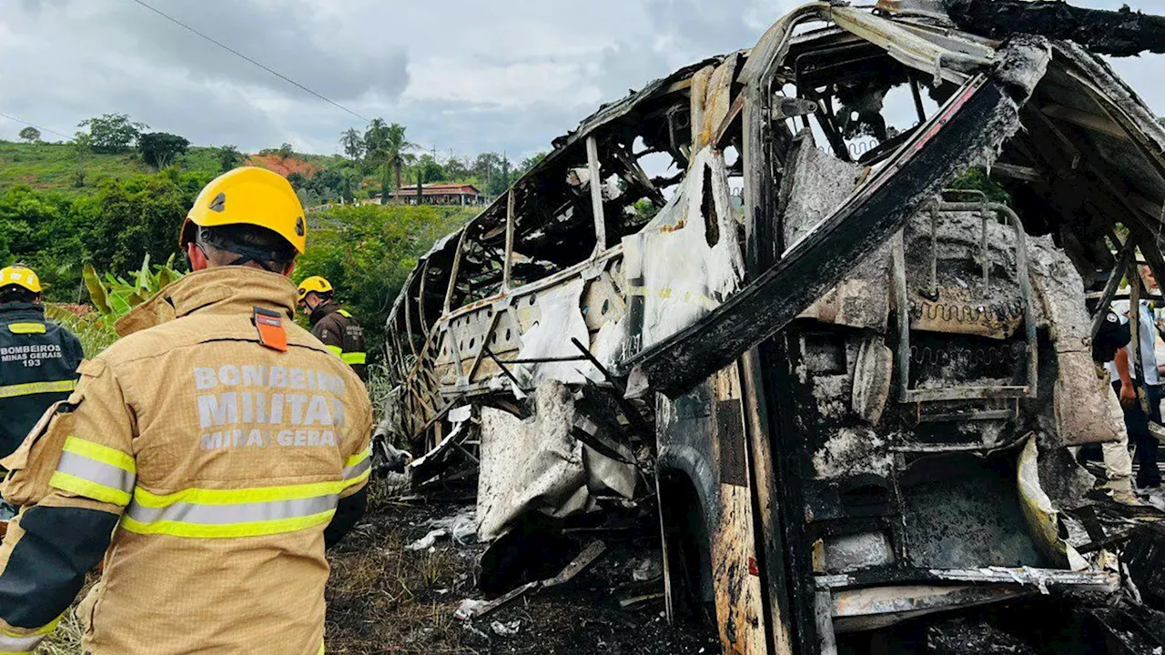 At least 38 dead in horror crash after bus ‘blows a tyre’ and ploughs into lorry sparking deadly inferno in...