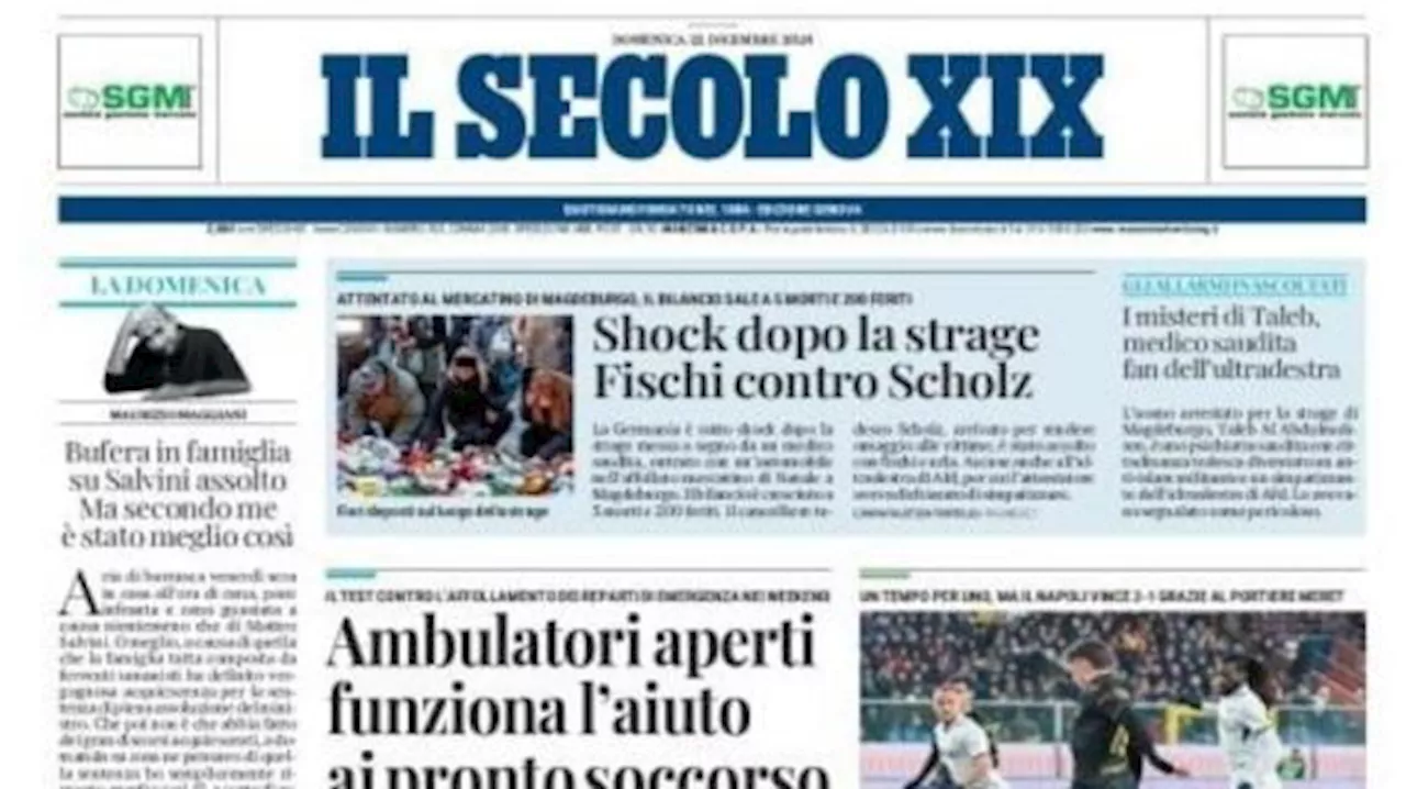 Ko al 'Ferraris' contro il Napoli, Il Secolo XIX: 'Genoa, sconfitta bugiarda'