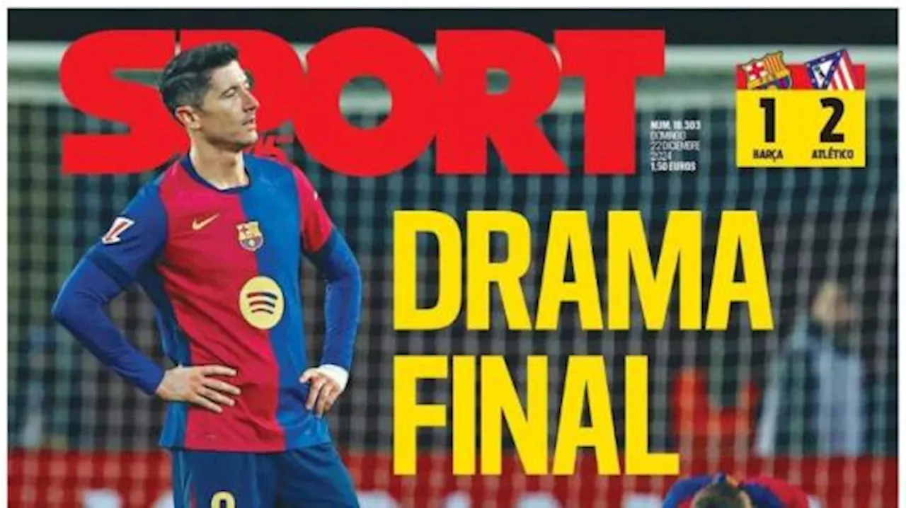 La prima pagina di Sport in Spagna commisera il Barcellona: 'Dramma finale'