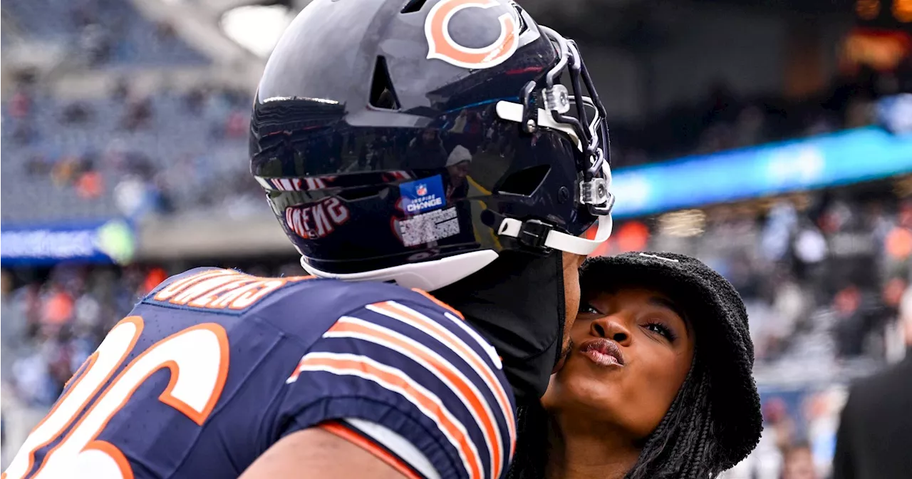 Jonathan Owens Kisses Simone Biles' Cheek Before Bears vs. Lions Game