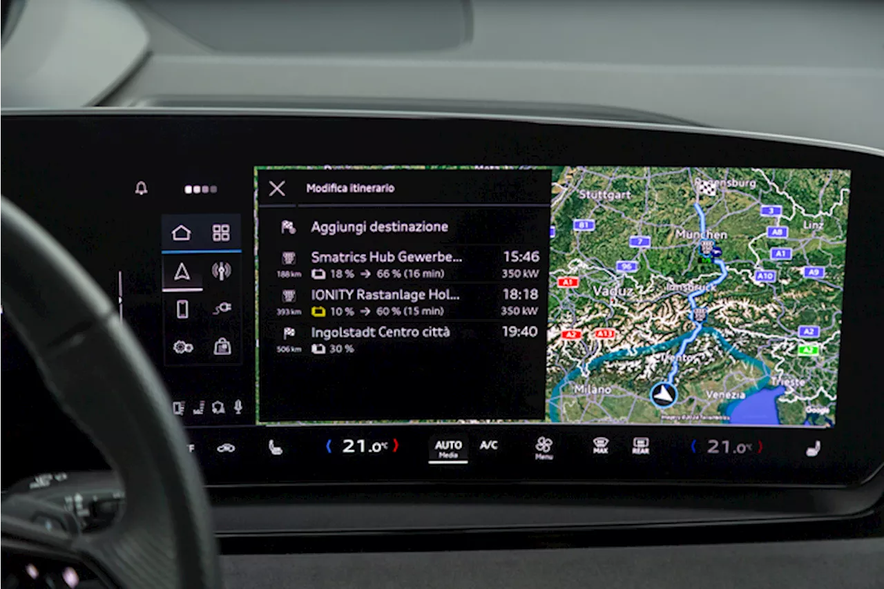 Audi e-tron trip planner è esteso a tutta la gamma elettrica